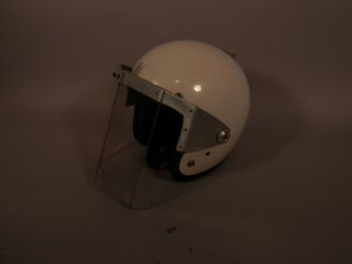 Vintage 1968 Bell Helmet White Toptex Long Beach W/rare Prototype Shield