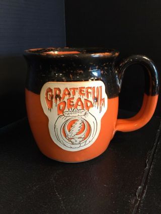 B43) Rare Grateful Dead Sunset Hill Stoneware Mug Usa Orange & Black Htf