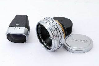 [rare Exc,  ] Canon 25mm F/3.  5 Mf Lens W/ Finder For Ltm L39 From Japan 1229