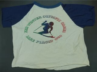 Rare Vintage Xiii Olympic Winter Games Lake Placid 1980 Crop Top T Shirt 80s L