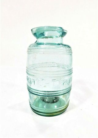 Very Rare Aqua Air - Tight Fruit Jar Ravenna Glass Co.  1857 - 1893