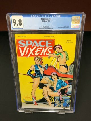 3 - D Zone 16 Space Vixens 1989 Cgc 9.  8 White Pages Dave Stevens Very Rare Htf