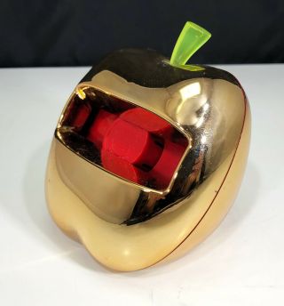 RARE COLLECTABLE - POST - IT Metallic GOLD APPLE Pop - Up 3x3 Note Dispenser 2