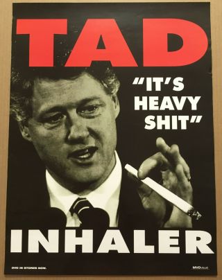 Tad & Flipper Rare Double Sided Promo Poster Of Inhaler & Live Dvd Bill Clinton