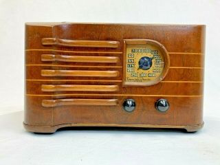 Rare Art Deco Emerson Stradavarius Strad Violin Wooden Radio