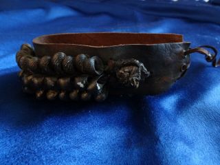 RARE Xena/Hercules Prop/Costume Bracelet 1 - Black Leather With Painted Shells 3