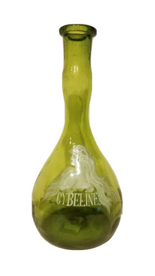 Very Rare Cybeline Barber Bottle.  Apple Geeen.  Perfect