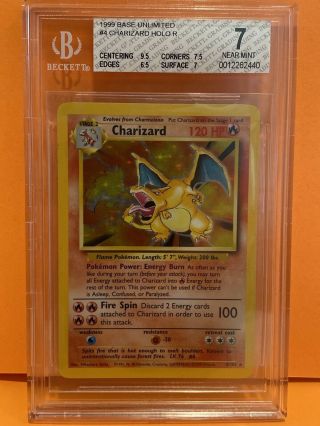 Charizard Base Holo R 1999 Pokemon Unlimited 4/102 Bgs 7 9.  5 Sub Psa 8? Near Mt