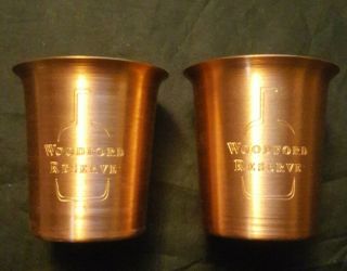 2 RARE Solid Copper Woodford Reserve Distillery Tasting Shot glasses (AB3) 3