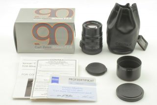 Rare [Mint in BOX] Contax Carl Zeiss Sonnar T 90mm F2.  8 Black Lens G1 G2 Japan 2