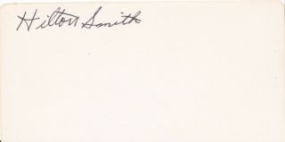 Hilton Smith Autograph - Signed 2.  5 " X 5 " Card - Hof Full Beckett Loa Rare