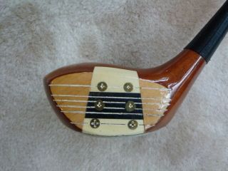 Vintage Persimmon Golden Ram Rh Golf Club Rare Wood Driver Brunswick Steel Shaft