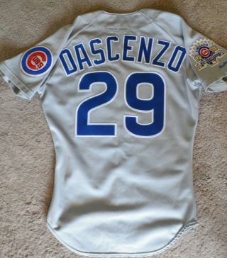 1990 CHICAGO CUBS DOUG DASCENZO GAME WORN JERSEY ROAD ALL STAR PATCH RARE 2