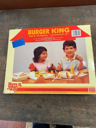 RARE 1987 Burger King Cheeseburger Set NIB - Play Set 2