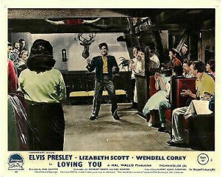 Loving You Lobby Card Elvis Presley Singing In Restaurant 1957 Rare
