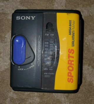 Rare Sony Sports Walkman Cassette Player Fm/am Radio Wm - Fs393