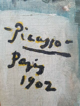 Pablo Picasso Vintage Rare Art 1902 Oil Painting Hand Signed No Print