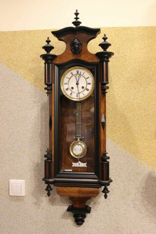 Rare Gustav Becker Spring Driven Wall Clock At 1883
