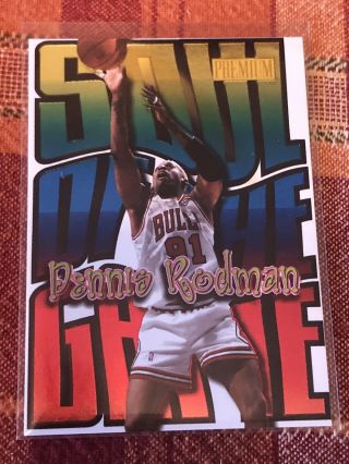 1998 - 99 Skybox Premium Dennis Rodman Soul Of The Game Insert Rare Bulls