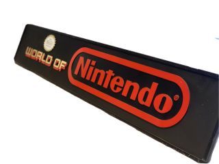 World Of Nintendo Sign Rare 1980;s Double Sided Plastic With Hardware
