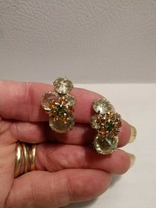 Ultra Rare Schreiner Of York High Dome Brooch W Matching Earrings Citrine 2