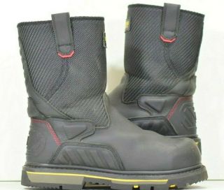 Stanley Steel Toe Boots Workwear Leather Rubber FAT MAX Size 9 Heavy Duty RARE 2