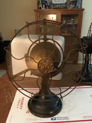 Antique Vintage Ge General Electric Brass 6 Blade Oscillating Fan Rare