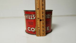 Vintage hills brothers coffee tin rare 1/2 lb tin copyright 1939 2