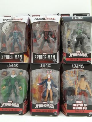Marvel Legends Gamerverse Spider - Man Complete Set Of 6 Build A Figure Demogoblin