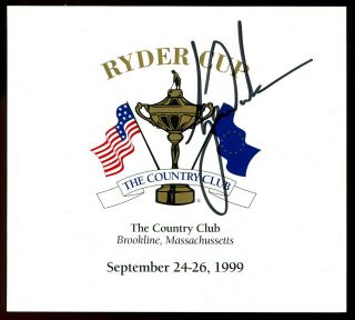 Tiger Woods Signed 1999 Ryder Cup Scorecard Auto Autograph Psa/dna Cert Rare