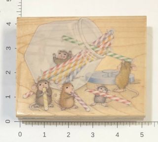 House - Mouse Rubber Stamp Want Candy Now Mudpie Muzzy Maxwell Monica Amanda Rare