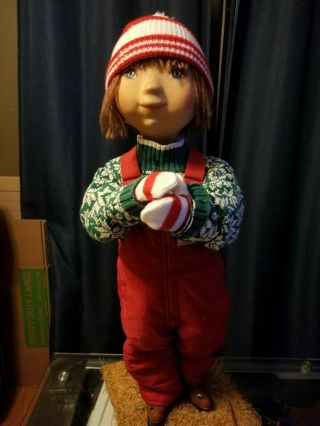 Rare Animated Mechanical Hamberger 32in Boy Child Christmas Store Display Figure