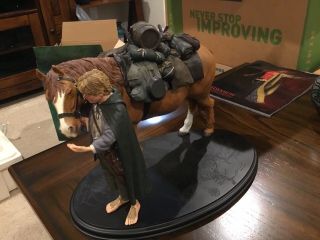 Rare Sideshow Weta Sam Gamgee & Bill,  The Pony Statue - Lotr Lord Of The Rings