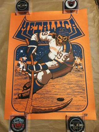 2017 Metallica Edmonton Ab Ames Bros Metallic Orange Foil Ap Concert Poster Rare