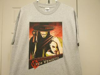 V For Vendetta Vintage 2005 Large Movie Promo Shirt Rare