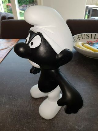 Extremely Rare The Smurfs Black Smurf Big Figurine Statue From 1999