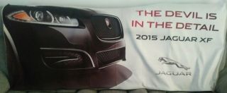 Rare Advertising Banner 33x89 2015 Jaguar Xf " The Devil Is In The Detail " Dealer