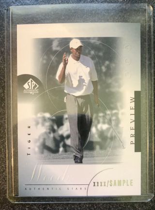 Tiger Woods 2001 Sp Authentic 21 Preview Xxxx / Sample Rookie (rare Rc) - Ud Rc