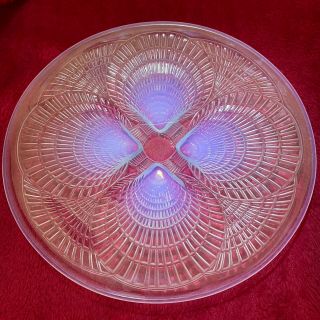 A Rare Rene Lalique " Coquilles " Pattern Opalescent Glass Plate,  Dated Circa 1924