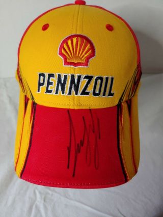 Rare Nascar Team Pennske Pennzoil Signed Autographed Joey Logano Hat Cap
