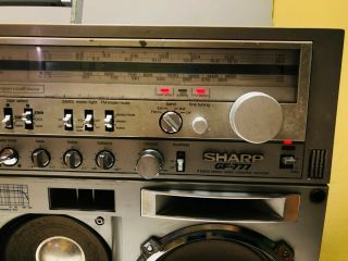 SHARP GF - 777H Vintage BIG BOOMBOX / GHETTO BLASTER Stereo Cassette RARE 3