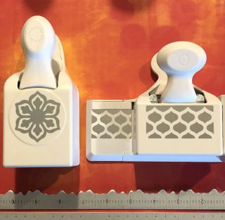 Rare Martha Stewart Craft Paper Punch Arabesque Scroll Xxl Border Flower Set
