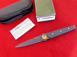 Lone Wolf Knives: Paul Black Ti 3d Carbon Fiber 24k Defender Lm24140 Knife Rare