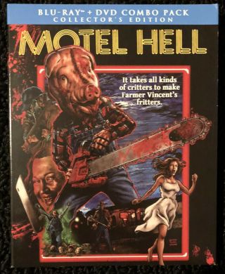 Motel Hell Blu - Ray /dvd Scream Factory Collector’s Edition W/ Slipcover Rare Oop