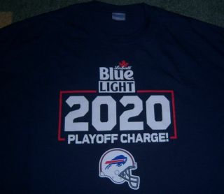 Rare Authentic Buffalo Bills Labatt Blue Light 2020 Playoffs Shirt 2xl Jersey L