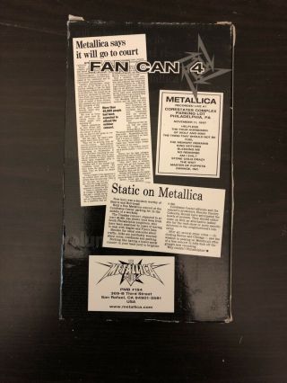 Metallica Fan Can 4 Rare Live Vhs 2