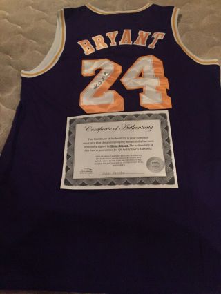 Rare Kobe Bryant Autographed La Jersey With Hand Signed And Authentic Mamba