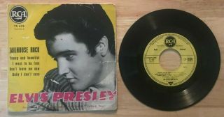 Rare French Ep Elvis Presley Jailhouse Rock Yellow Label