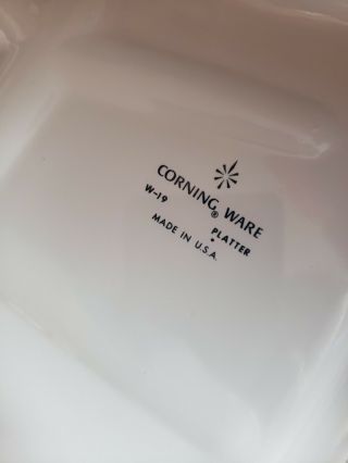 Vintage Corning Ware W - 19 Broil & Serve Platter Roasting Tray Wheat Rare HTF 3
