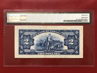 Rare 1935 Bank Of Canada $2 Banknote PMG VF35.  Book Value $650.  00 2
